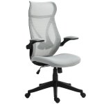 Homcom Silla De Escritorio De Malla Con Altura Ajustable Carga 120 Kg Gris Claro