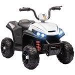 Aiyaplay Quad Eléctrico Para Niños De +3 Años Con Batería 12v Blanco