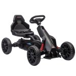 Homcom Kart Pedales Para Niños De 3-8 Años Con Asiento Ajustable Negro