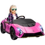Aiyaplay Lamborghini Autentica Coche Eléctrico Para Niños De +3 Años Rosa