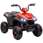 Aiyaplay Quad Eléctrico Para Niños De +3 Años Con Batería 12v Rojo
