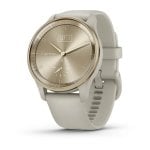 Garmin vívomove Trend Smartwatch Híbrido Bisel Acero Inoxidable Oro Crema y Correa Silicona Marrón