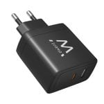 Ewent EW1330 Cargador GaN Fast 65W de 1x Puerto USB-C PD + 1x Puerto USB-A QC 3.0 Negro