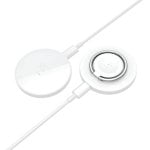 Chargeur sans fil pour anneau de charge rapide 15 W, câble USB/USB-C blanc Chargeur sans fil pour anneau de charge rapide 15 W, câble USB/USB-C blanc