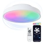 Ksix Mistral Lampada da soffitto con ventilatore senza pale Tuya App RGB LUCE 6 velocità