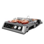 Parrilla eléctrica Cecotec Rock″n″Grill Bistro 2400W Smokeless, Placas RockStone, Sonda, LED Táctil