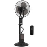 Homcom Ventilador Nebulizador 75 W Temporizador Tanque 3.2L 44.5cm Negro