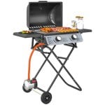 Outsunny Grelhador a Gás Com 2 Queimadores De Aço Inoxidável 2,8 Kw Com Rodas