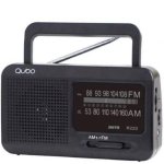 Tragbarer Radio Qubo R-222 AM/FM Schwarz mit Griff und Doppelstromversorgung