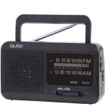 Qubo R-222 Radio Portátil AM/FM Negra con Asa y Alimentación a Pilas o Red