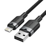 Câble Vention LANBH USB-A vers Lightning 2 m 480 Mbps 2,4 A en coton tressé noir Câble Vention LANBH USB-A vers Lightning 2 m 480 Mbps 2,4 A en coton tressé noir