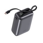 Ksix 30.000 Mah Power Bank, Carga Rápida 65w Pd, Carga Portátiles, Cable Integrado Usb-c, Pantalla Led, Negro