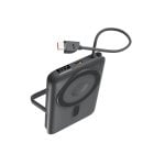 Ksix 10.000 Mah Power Bank, Carga Rápida 22.5w Pd, Compatible Magsafe® Y Applewatch®, Soporte Integrado, Negro
