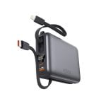 Ksix 20.000 Mah Power Bank, Carga Rápida 22.5w Pd, Cables Integrados Usb-c Y Lightning, Pantalla Led, Negro