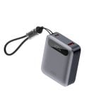 Ksix 10.000 Mah Power Bank, Carga Rápida 22.5 W Pd, Carga Simultánea, Cable Convertible Usb-c + Lazo, Pantalla Led, Negro