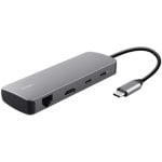 TRUST Dalyx Adaptador Multipuerto 8 en 1 Gris