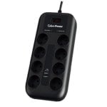Multiprise 8 prises Schuko CyberPower P0820SUF0-DE avec 2 ports USB, 1,8 m, noir Multiprise 8 prises Schuko CyberPower P0820SUF0-DE avec 2 ports USB, 1,8 m, noir