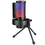 Fifine A8V Micrófono de Condensador para Grabación Profesional RGB USB-C Negro