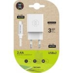 Chargeur double Tech One Tech TEC2401 2xUSB 2,4A Blanc + Câble Micro USB 1m Chargeur double Tech One Tech TEC2401 2xUSB 2,4A Blanc + Câble Micro USB 1m