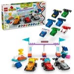 Lego Duplo Coches de Carreras y Pilotos del Equipo de F1, Juguete con Semáforo y Trofeo 2+ Años Lego Duplo Coches de Carreras y Pilotos del Equipo de F1, Juguete con Semáforo y Trofeo 2+ Años