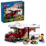 Lego City Autocaravana Aventurera de Vacaciones, Furgoneta de Juguete con Minifiguras y Accesorios