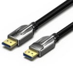 Vention DisplayPort 2.1 UltraHD 16K 40Gbps Baumwollgeflechtkabel, 3 m, Schwarz Vention DisplayPort 2.1 UltraHD 16K 40Gbps Baumwollgeflechtkabel, 3 m, Schwarz