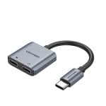 Conversor USB Tipo-C Vention BGZHA 2 Puertos Audio y Carga, Aluminio, 0.1m Conversor USB Tipo-C Vention BGZHA 2 Puertos Audio y Carga, Aluminio, 0.1m