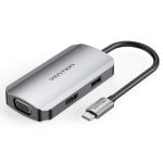 Docking Station USB-C 4-en-1 Vention AG9321 4K Ultra HD HDMI VGA 100W Aluminio Docking Station USB-C 4-en-1 Vention AG9321 4K Ultra HD HDMI VGA 100W Aluminio