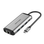 Docking USB-C Vention THAHB 4K HDMI 3xUSB 87W PD RJ45 Lector Tarjetas Audio Gris Docking USB-C Vention THAHB 4K HDMI 3xUSB 87W PD RJ45 Lector Tarjetas Audio Gris