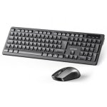 Clavier Vention KTD à membrane sans fil 2.4GHz noir combo avec souris