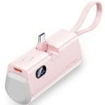 Vention FHQP0 4800mAh 22,5W Rosa Ultra-Portátil Power Bank com Cabos Tipo C e Lightning