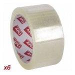 APLI 11592 Transparentes Polypropylen-Klebeband, 25 μm, Acryl, 48 mm x 66 m, 6 Stück