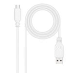 Cabo USB Nanocable 10.01.2101-W Tipo-C para USB-A 1m Branco carregamento 3A 480Mbps Cabo USB Nanocable 10.01.2101-W Tipo-C para USB-A 1m Branco carregamento 3A 480Mbps