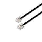 AISENS A143-0319 RJ11 6P4C 4-adriges Telefonkabel, 2 m, Schwarz