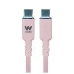 Cable USB-C WOXTER PE26-187 60W Silicona 1,2m Rosa 480Mbps Carga Rápida