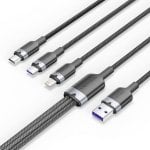 Cavo VENTION CTRBG 3 in 1 USB 2.0/Lightning/Type-C/MicroUSB 1,5 m Nero ricarica rapida Cavo VENTION CTRBG 3 in 1 USB 2.0/Lightning/Type-C/MicroUSB 1,5 m Nero ricarica rapida