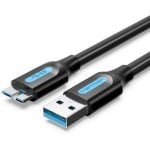 Cable USB 3.0 Vention COPBF 1m 5Gbps 10W Micro-B Macho Doble Blindaje Negro Cable USB 3.0 Vention COPBF 1m 5Gbps 10W Micro-B Macho Doble Blindaje Negro