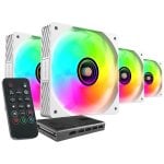 Mars Gaming MF-SI4KIT Kit 4x Ventiladores ARGB 120mm FDB Mando a Distancia y Hub Blanco