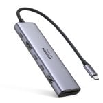 Hub USB-C Ugreen Revodok 7 in 1 HDMI 4K60Hz 2xUSB-C3.2 USB-A3.2 SD/TF PD100W Grigio Hub USB-C Ugreen Revodok 7 in 1 HDMI 4K60Hz 2xUSB-C3.2 USB-A3.2 SD/TF PD100W Grigio