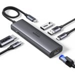Hub Ugreen 6 em 1 USB-C HDMI 4K@60Hz 2xUSB-A 3.2 USB-C 3.2 RJ45 Gigabit PD 100W