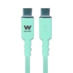 Cable USB Tipo-C Woxter PE26-189 60W 480Mbps 1.2m Verde Silicona