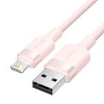 Câble Lightning USB Vention LANPH 2 m rose 480 Mbps en coton tressé Câble Lightning USB Vention LANPH 2 m rose 480 Mbps en coton tressé
