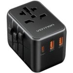 Vention FJEB0 Universal-Wandladegerät USB-C 20W/2xUSB-A 18W 65W Reiseadapter 4 Stecker
