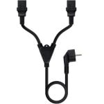 Cable Nanocable 10.22.0100-L300 alimentación Schuko-Macho 2xC13-Hembra 3m negro