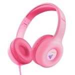 Auricolari Trust Nouna con cavo, microfono pieghevole, volume limitato 85 dB, rosa