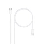 Cable USB-C Nanocable 10.01.6001-CO 60W 3A 1m Blanco Carga Rápida Algodón Cable USB-C Nanocable 10.01.6001-CO 60W 3A 1m Blanco Carga Rápida Algodón