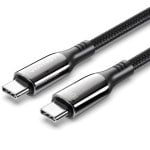 Cabo Vention CTKBH USB-C para USB-C 2.0 5A 100W 2m Algodão Preto entrançado