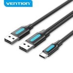 Cavo USB Vention CQKBF da USB 2.0 tipo C a doppio USB maschio 1 m 480 Mbps nero Cavo USB Vention CQKBF da USB 2.0 tipo C a doppio USB maschio 1 m 480 Mbps nero