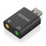 Conversor de áudio para placa de som AISENS A106-0768 USB-A 16/24 bits Plug&Play preto Conversor de áudio para placa de som AISENS A106-0768 USB-A 16/24 bits Plug&Play preto
