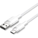 Cabo USB-C Vention CTNWH 2.0 60W 3A 480Mbps 2m Branco Trançado